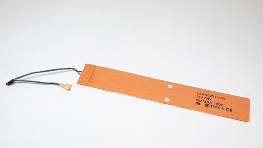 A small orange pad with a wire attached, indicating a functional use in a project.