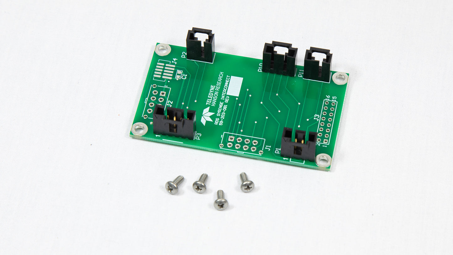 A miniature electronic board equipped with screws, illustrating its structural elements and assembly details.