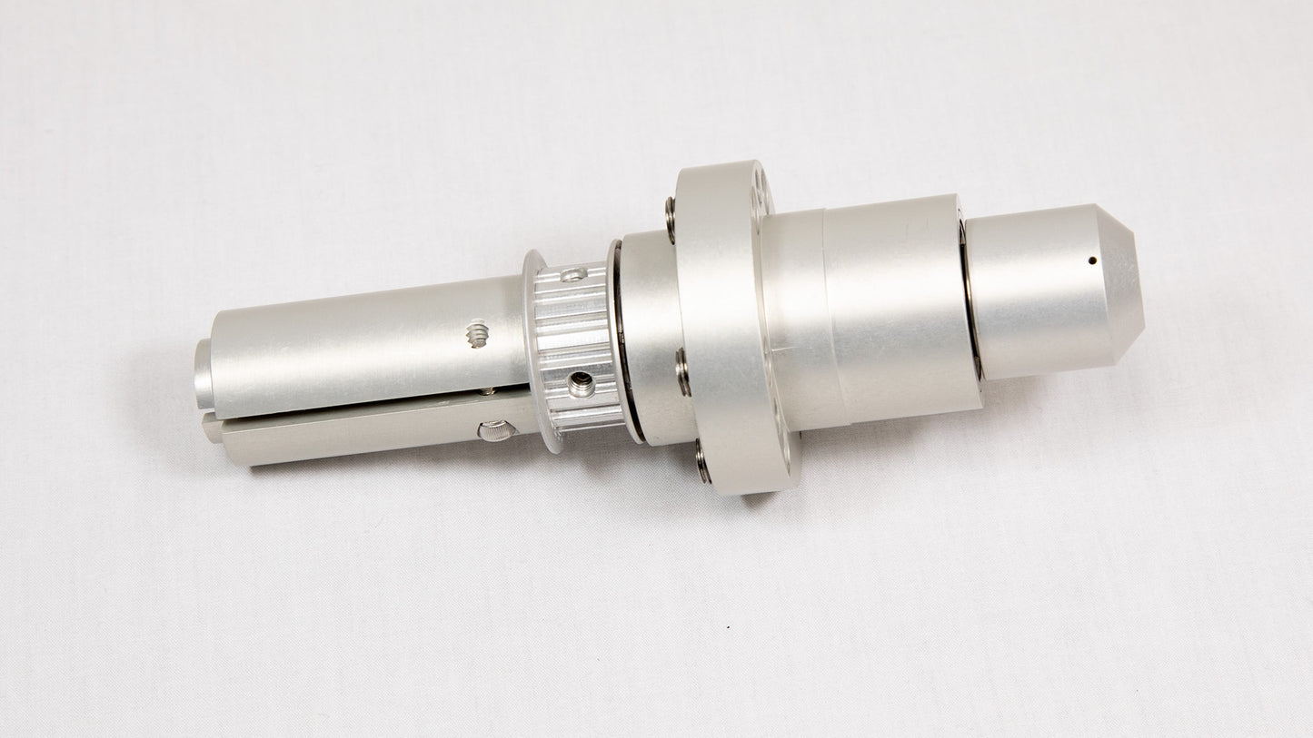 A shiny silver metal cylinder is centered on a white background, emphasizing its smooth texture and modern appearance.