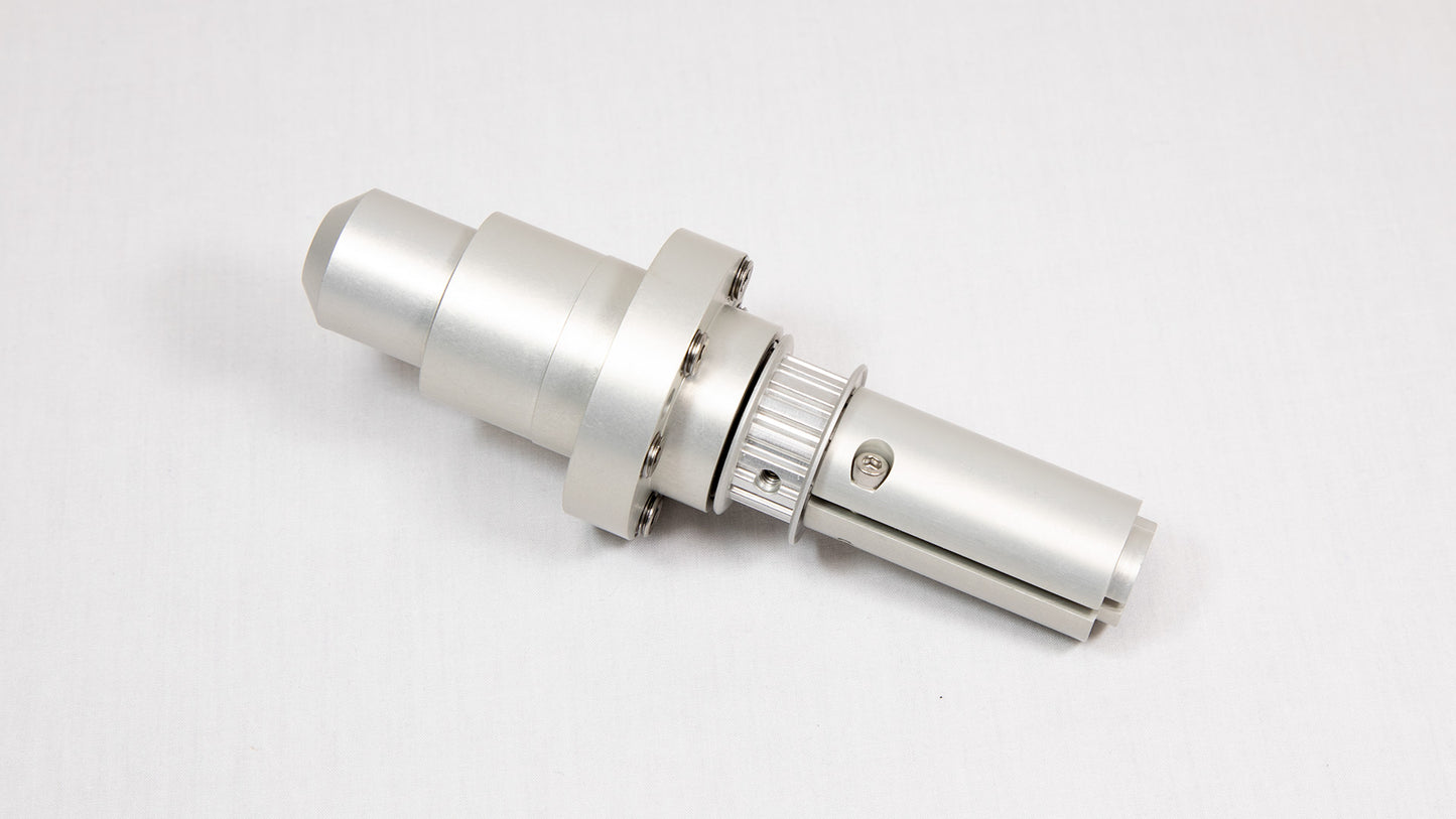A shiny silver metal cylinder is centered on a white background, emphasizing its smooth texture and modern appearance.