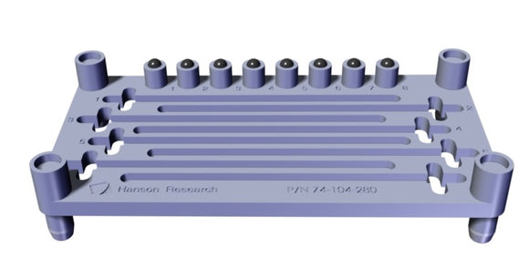 Tray with indentions, holes and feet.
